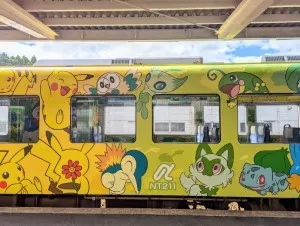 のと鉄道ではポケモン列車が走る